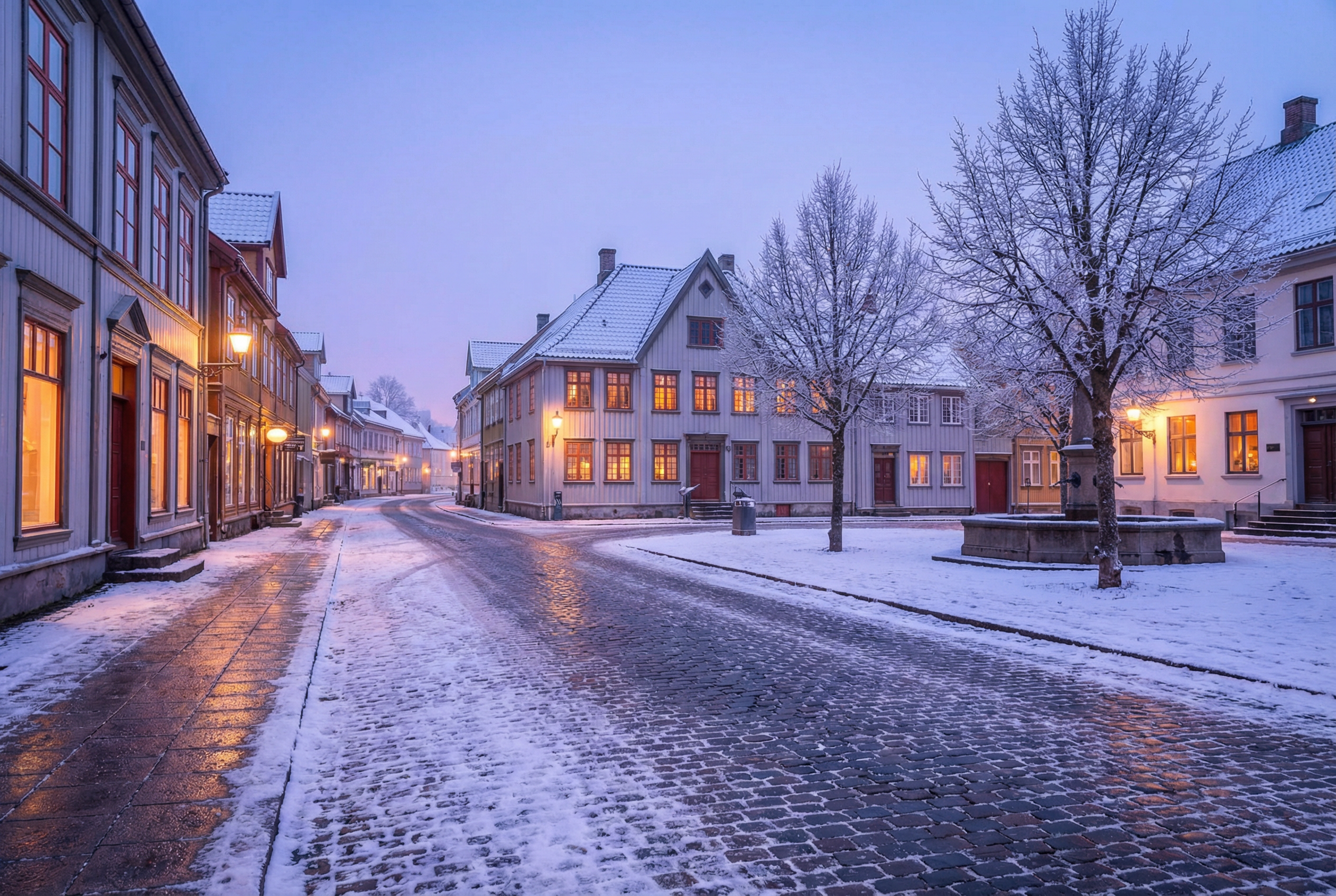 Helsinki winter street scene